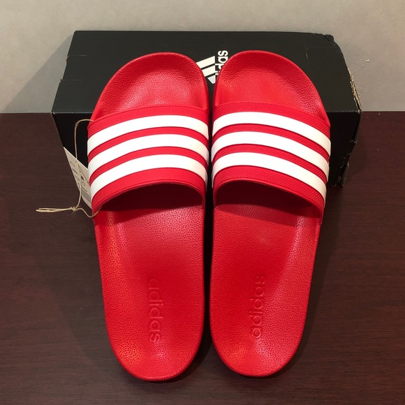 Adidas Adilette Shower, Red & White, Various Sizes - Picture 3 of 7